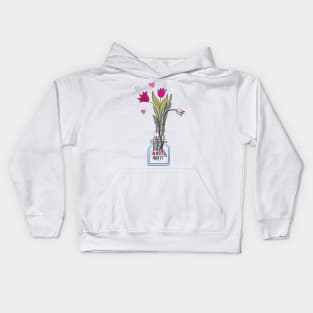 Girl boss tulip flowers in vase Kids Hoodie